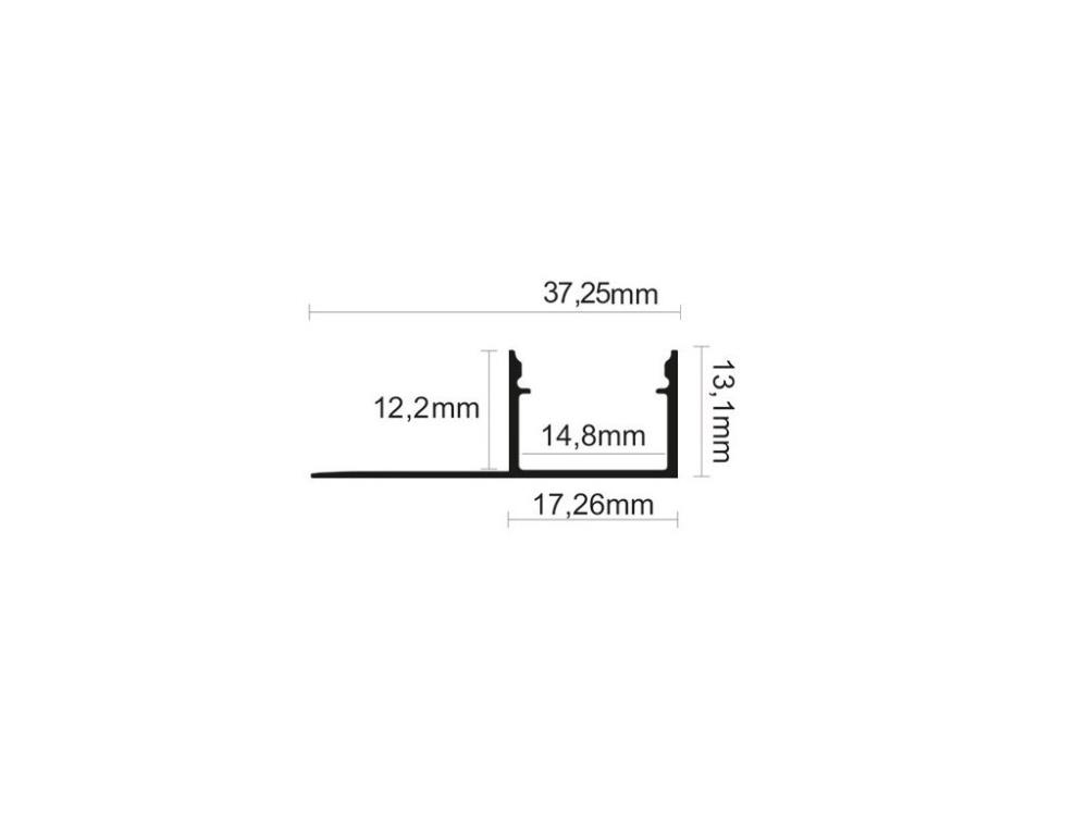 LED Alu Fliesen Profil Z-3713 inkl. Abdeckung matt 2000mm