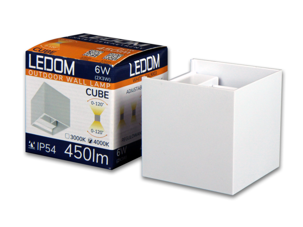 LED CUBE Up and Down Wandleuchte 2x3w weiß 4000k